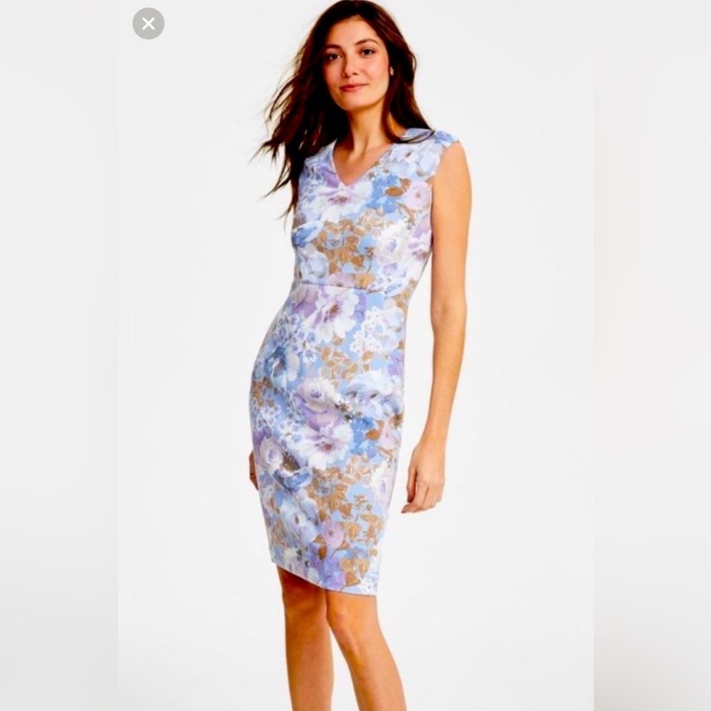 Calvin Klein Blue and Brown Floral Dress